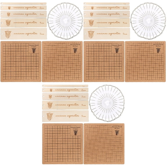 Hemoton 3 Sets  Macrame Board Craft Board Macrame Supplies For Braiding Knotting with Pins and Rulers