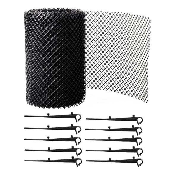 ORDDIART Black Plastic Gutter Guard Mesh Easy Install for Home Gardens 3Sets