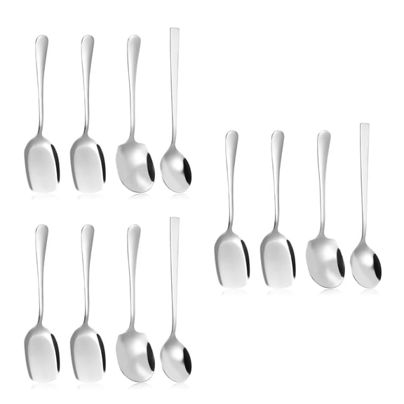 Hemoton 3 Sets  Serving Spoons Large Spoons Stainless Steel Spoons Rice Spoon Serving Utensils Rice Spatula Soup Spoon Buffet Flatware