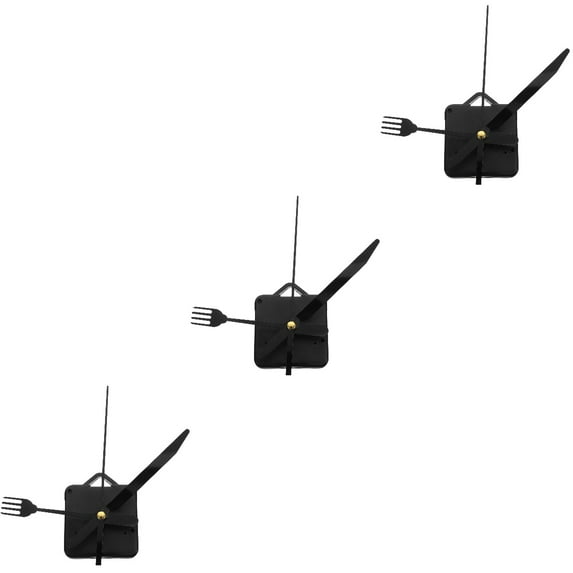 Hemoton  3 Sets Silent Quartz Clock Movement Toy Vintage Decor Topper Work Black