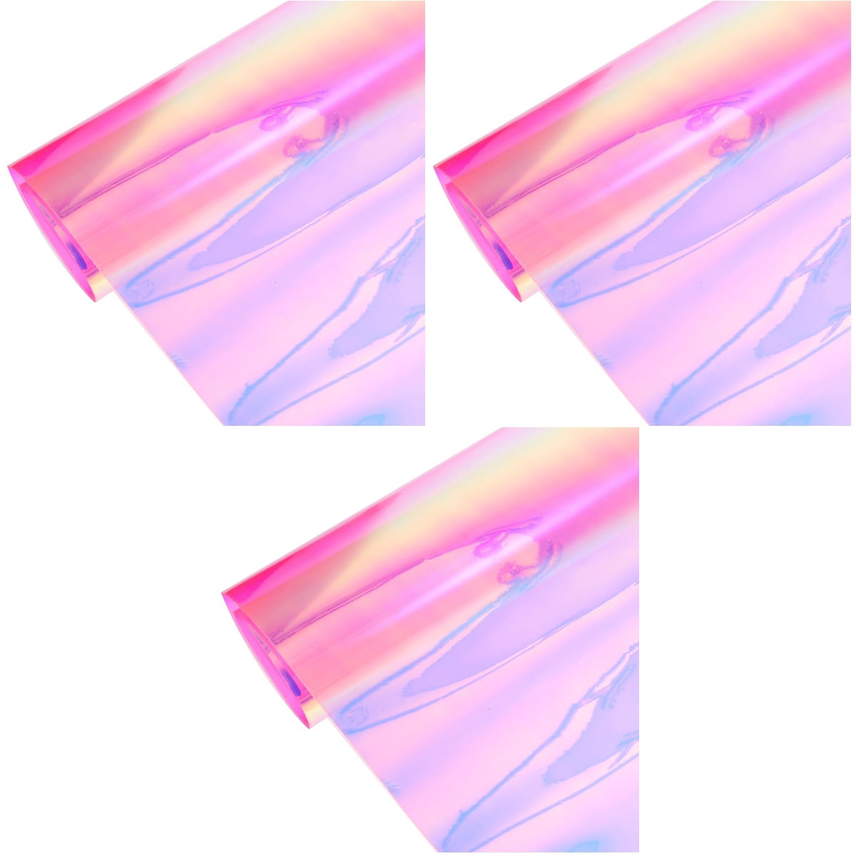 Hemoton 3 Sheets  of Colored Film Fabric Iridescent Quilting Fabric Colorful Fabric for Bag Making