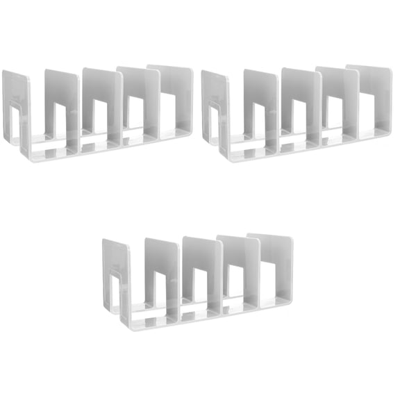 ORDDIART Nice Acrylic Bookend Support Modern Decor Grey 3Pcs