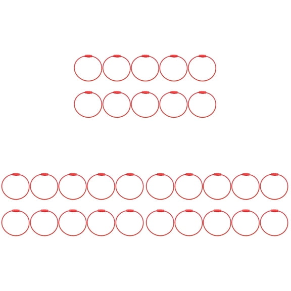 Hemoton 30 Pcs Creative Keyring Metal Fashion Retro Simple Durable Keychain for Key (Red)