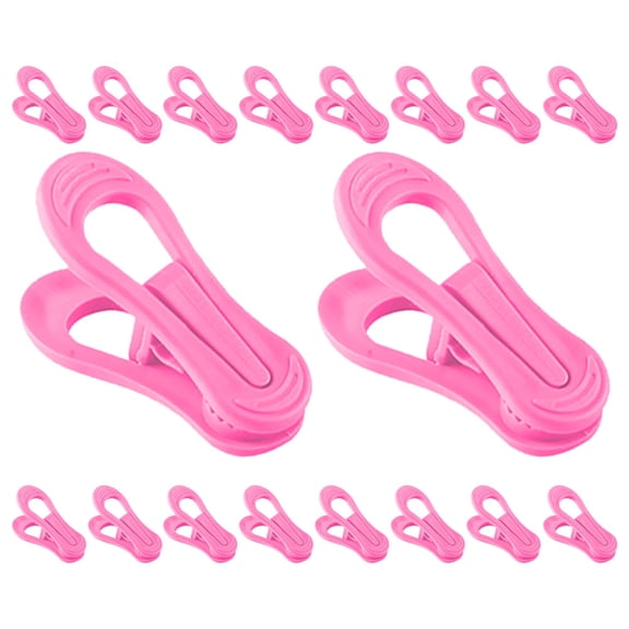 HEMOTON 30 Pcs Pink Plastic Clothespins WindProof Clips for Hanging Clothes and Quilts