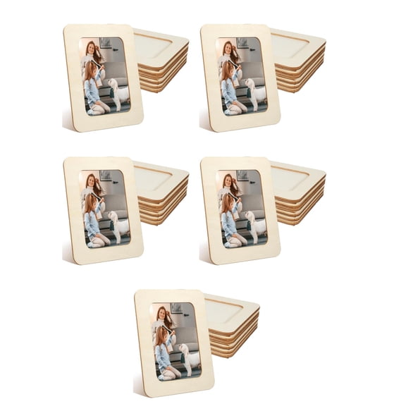 UPGRATOR Unfinished Wood Photo Frames Rustic Style For Diy Crafts Homeowners 30Pcs 7.5X5.5X0.3In