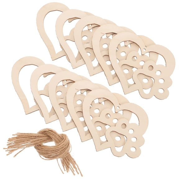 YOSADIER 30Pcs Light Yellow Wooden Heart Cutouts Blank Smooth Surface DIY Craft Embellishments