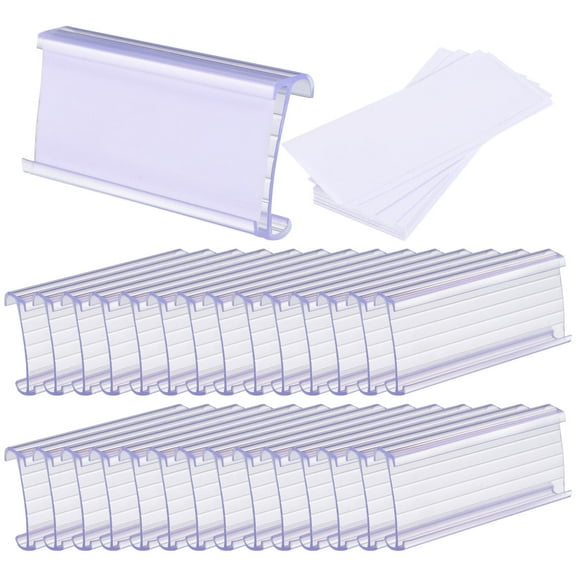 Hemoton  30 Sets Shelf Labels for Wire Shelving Kitchen Pantry Storage Rack Accessories Holder Transparent