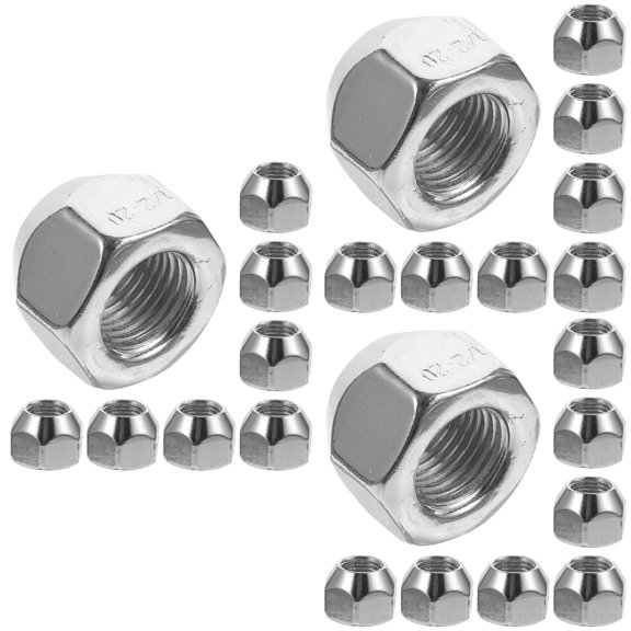 Hemoton 30 pcs Lug Nuts Trailer Lug Nuts Trailer Wheel Nuts Car Wheel Tire Lug Nuts 1/2-20