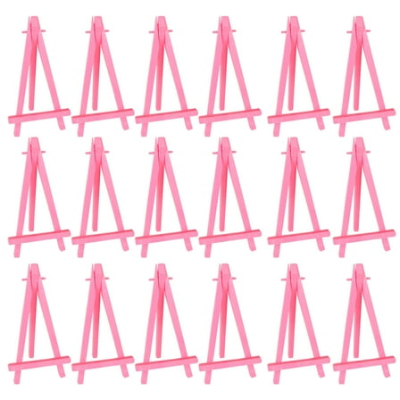 HEMOTON 30Pcs Art Painting Name Stand Display Holder Drawing Mini Plastic Easel for School Student Artist Supplies(Pink)