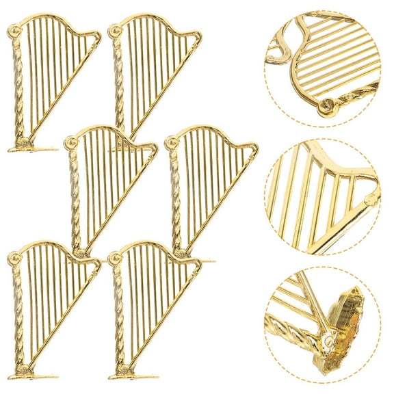 Hemoton 30pcs Miniature Harp Instrument Mini Harp Ornament Small Harp Instrument Christmas Tree Hanging Decor Dollhouse Musical Instrument Ornaments For Festive Tree Ornaments