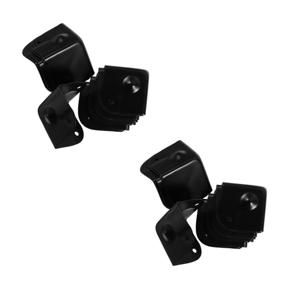 UPGRATOR Worgeous 32 pcs Black Metal Shelf Edge Protector for Cabinets Speaker Corners and Furniture