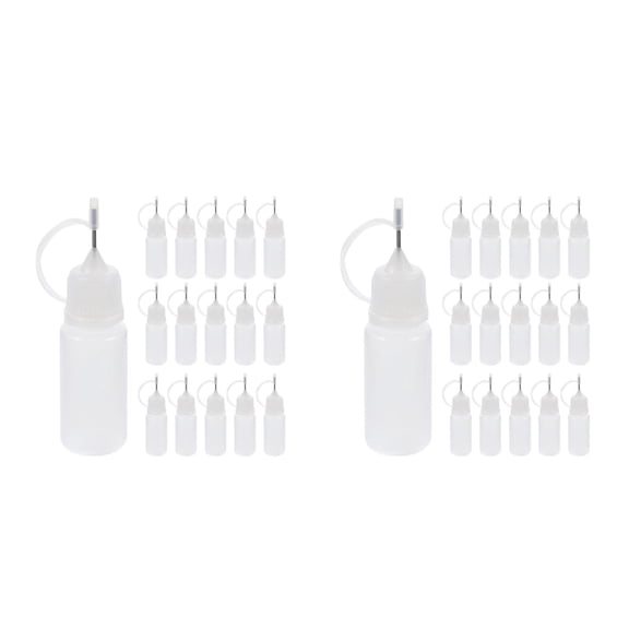 Hemoton 32 pcs Precision Tip Applicator Bottles for Crafts Needle Tip Squeeze Bottles Glue Empty Refillable Bottles with Fine Tips