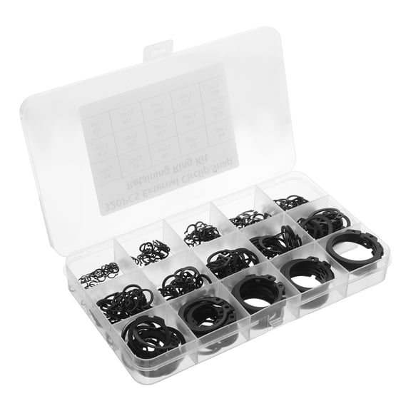 YOSADIER 320Pcs Heavy Duty Steel External Snap Rings Kit for Convenient Bearing Shaft Clamping