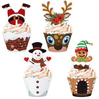 50pcs Edible Snowflakes Cake Decor Cupcake Toppers Winter