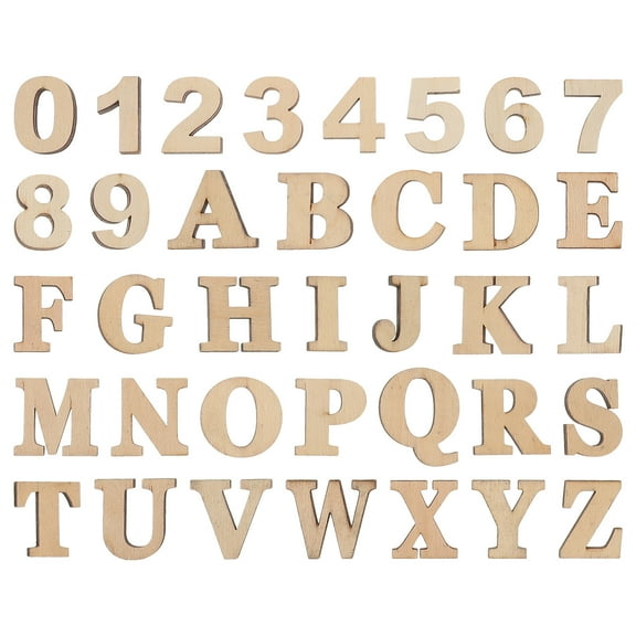 Hemoton 36Pcs Miniature Wooden Alphabet Letters Small Wood Numbers for Scrapbooking DIY Crafts