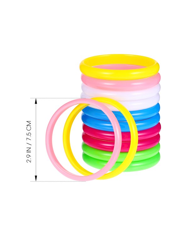 36pcs Fashionable Plastic Colored Bangles Candy Color Bangle Bracelet Retro 80s 90s Theme Party Favor For Women Men Kids