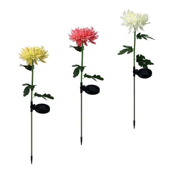 Hemoton 3Pcs Flower Landscape Lamp Yard Solar Light Solar Powered Energy Landscape Light