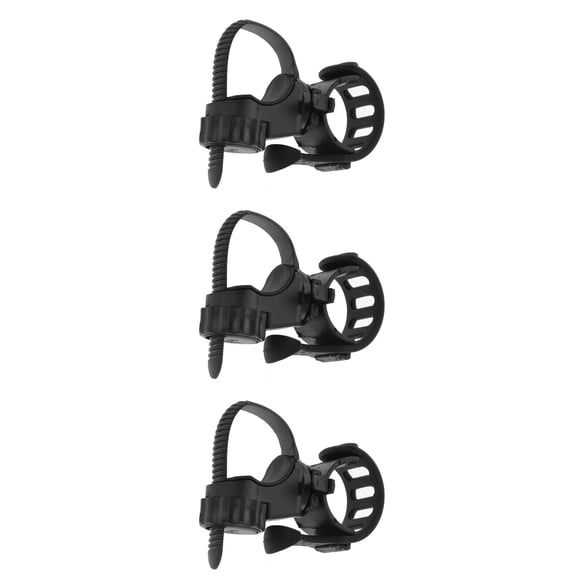 Hemoton 3pcs 360-degree Rotatable Quick Release Bike Torch Flashlight Mount Clamp Holder Bracket (Black)