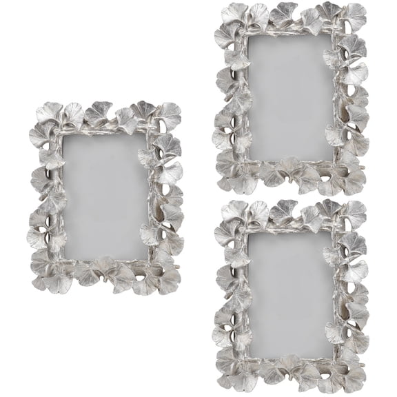 Hemoton 3pcs 6Inch European Style Picture Frame Resin Caraft Hanging Photo Holder (Silver)