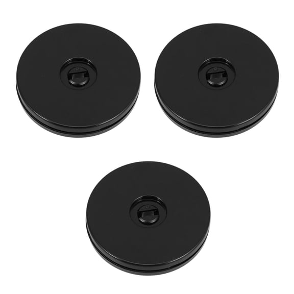 Hemoton 3pcs Acrylic Turntable Platter Black Desk Organizer Round Rotating Plate for Kitchen Pantry Cabinet Desk Rack Cookie Decorating 75mm