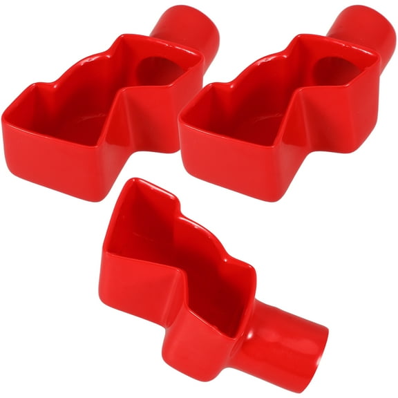 HEMOTON Battery Terminal Protector Cap for Electric Battery with PP Material Red Color 3pcs