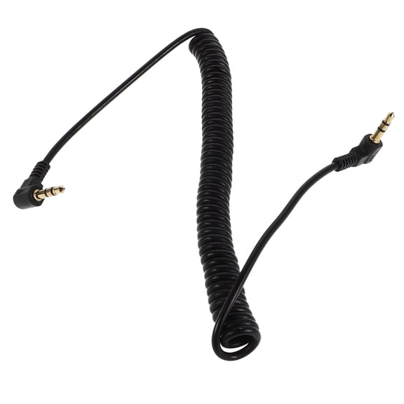 Hemoton 3.5mm AUX Audio Extension Cable Coiled Right Angle Male to Male for Headphones, Speakers, Smartphones, Car Audio Devices