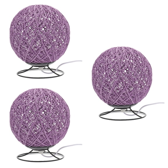 Hemoton 3pcs Creative Night Shaped Night Lamp Table Desk Decoration Lamp for Home Kids Room Bedroom (Purple 15cm Iron Rack)