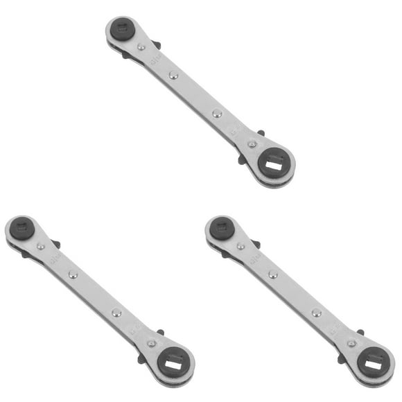Hemoton 3pcs Dual End Ratchet Wrench Hvac Ratchet Spanner Refrigeration Equipment Service Wrench