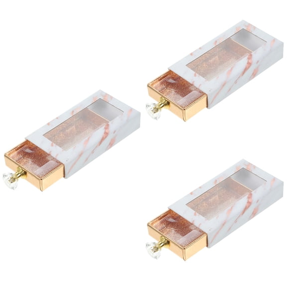 Hemoton 3-Piece Fake Eyelash Storage Drawer Box with Clear Window and Handle for Artificial Eyelashes