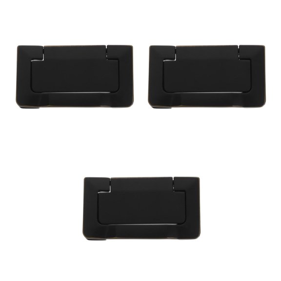 Hemoton 3pcs Finger Flush Pull Handle Recessed Type Furniture Wardrobe Drawer Pull Handle Flat Black Cabinet Flush Rectangle