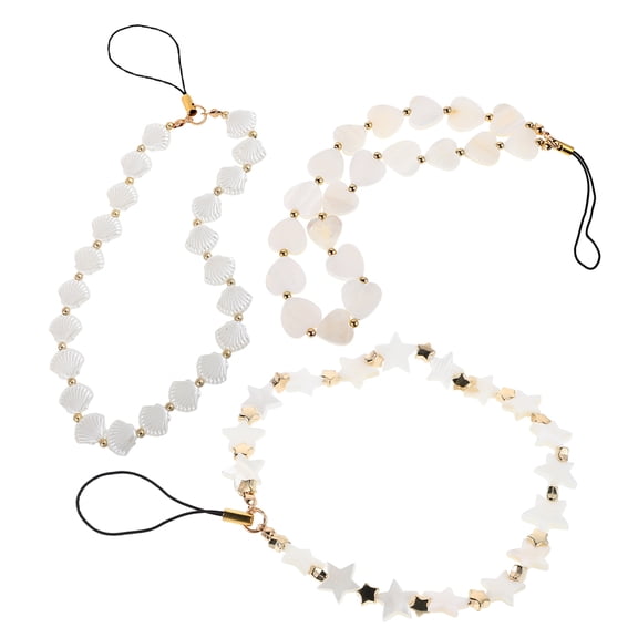 RENACLIPY Cute Star Beaded Phone Charm Assorted Color Versatile Use 3Pcs