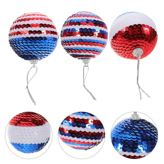 Hemoton 3pcs Independence Day Hanging Ornament Independence Day Ornament Decorative Balls Independence Day Party Decorations Hanging Decors