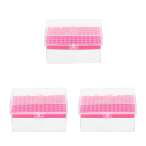 Hemoton 3pcs Laboratory Pipette Tips Box 96 Well Pipettor Tip Holder With Lid For Safe And Organized Storage Of Pipette Tips In Scientific And Medical Labs