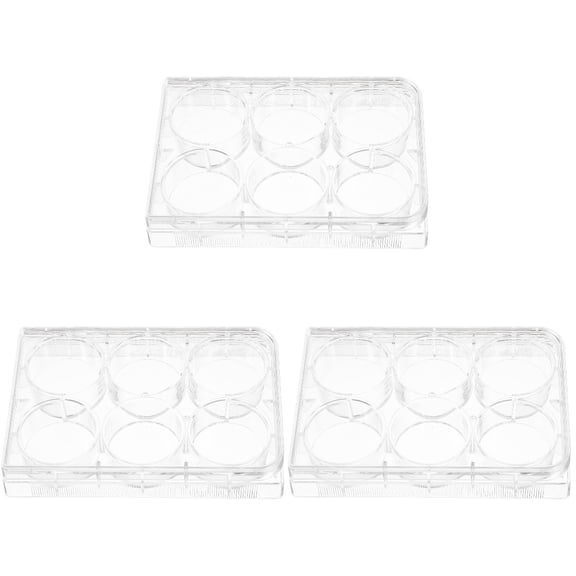 EXHUMKY 3-Pack White Polystyrene Cell Culture Plates for Laboratory Use, and Efficient Lab Equipment