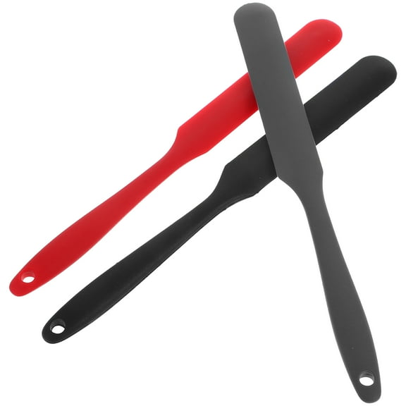 Hemoton 3pcs Long Handle Silicone Jar Spatulas Scrapers For Mixing Butter Jam Baking Cooking