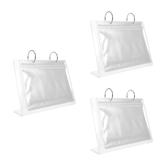 UPGRATOR Nail Art Showcase Transparent 3Pack Rectangular Shape For Salon Use Card Stands Display