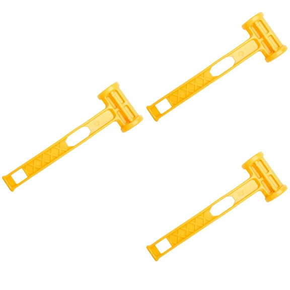 Hemoton 3pcs Outdoor Awning Canopy Tent Peg Stake Plastic Mallet Camping Tent Hammer (Yellow)
