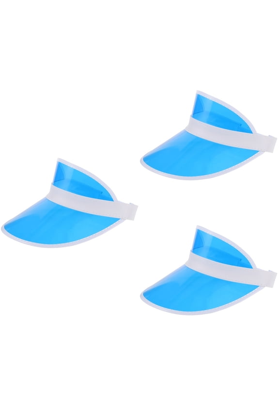 3pcs Outdoor Sun Hat Transparent Sun Visor Hat Seaside Sun Blocking Hat Stylish Wide Brim Sun Proof Hat