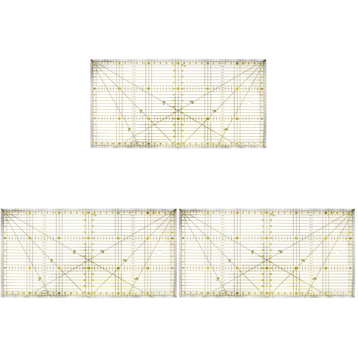 Hemoton 3pcs Patchwork Ruler DIY Quilting Sewing Patchwork Foot Ruler Sewing Accessories 30x15cm
