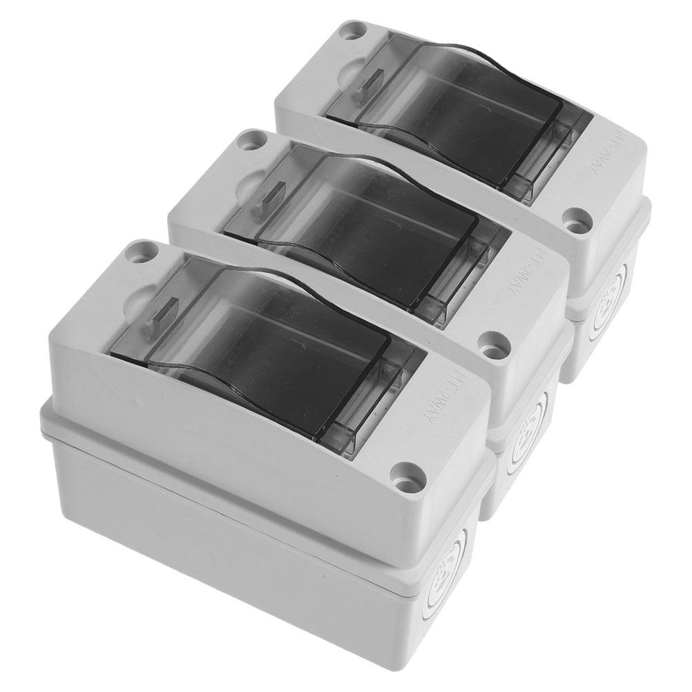 Hemoton 3pcs Plastic Circuit Breaker Box 2 Way Mini Power Distribution Box IP65 ABS Distribution Box for Marine RV Camping Equipment Power Management