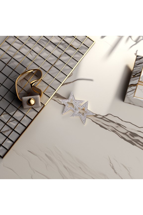 3pcs Rhinestone Brooch Pin for Women Stylish Lapel Pin Decorative Clothing Ornament for Parties and Gatherings Star Shape Brooch