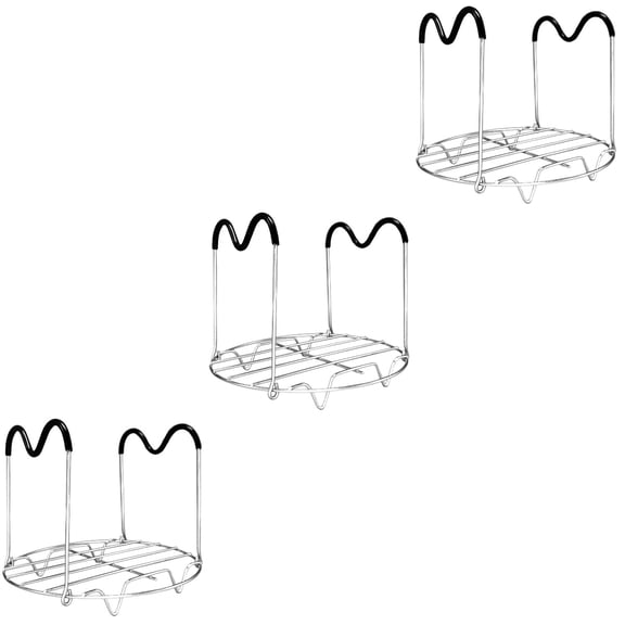 ORDDIART Stainless Steel Steam Rack with Black Silicone Handle, Kitchen Steamer Accessory for Cooking