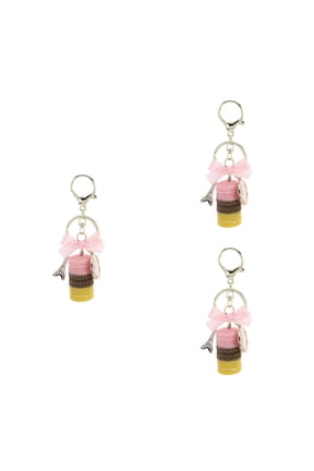 Hytrove 3-Piece Macaron Keychain Set for Women, Three Layer Model Shape, Perfect , 4.7x0.8x0.8in Each