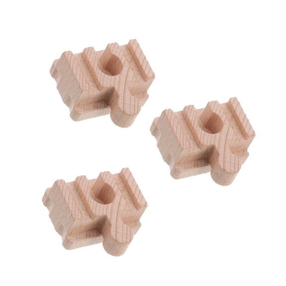 Hemoton 3pcs Wooden Train Track Accessories Short Straight Pieces Wooden Track Connector Train Montessori Toys DIY Assembly Enhance Creativity Imagination