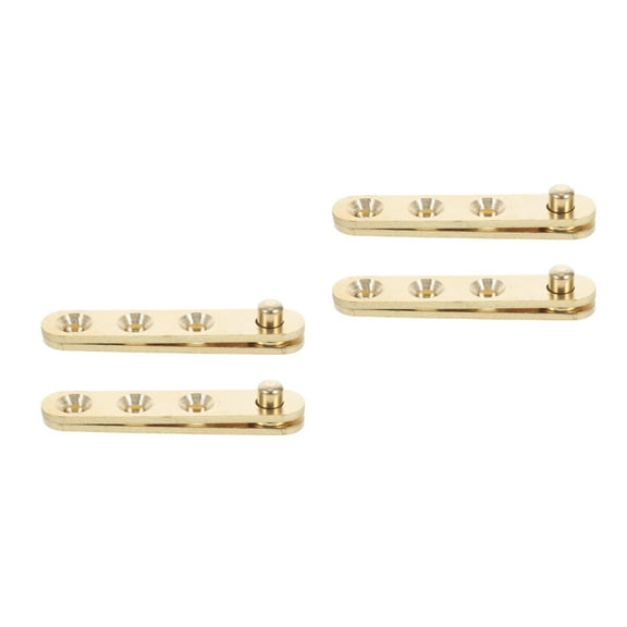 Hemoton 4 Pairs Rotatable Door Pivot Hinges 360 Degree Cabinet Door Copper Hidden Hinge For Windows Fence Sheds Kitchen Gate Closet Cupboards