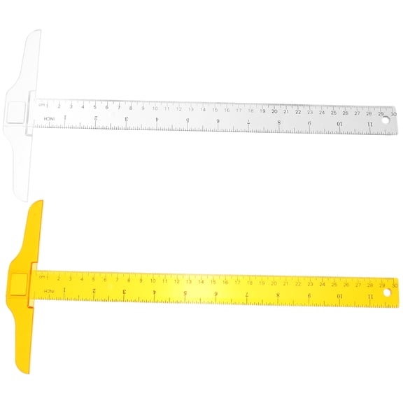 Hemoton 4 Pcs Academic T-Ruler Transparent Measuring Straight Ruler Drawing Supplies