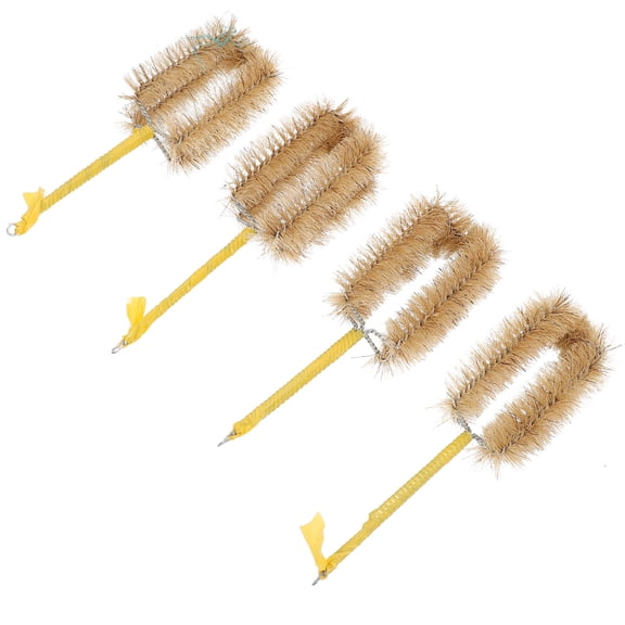 YOSADIER 4Pcs Laboratory Flask Brush Light Brown Bristles Cleaner for Test Tube and Flask