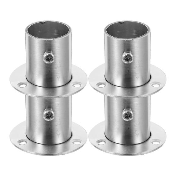 Hemoton  4 Pcs Ceiling Mounted Curtain Rod Bracket Flange Seat