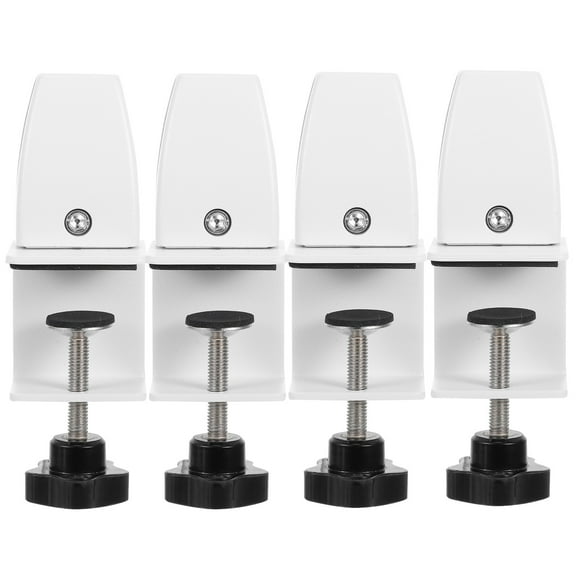 Phenofice White Aluminum Desk Panel Clamps, Easy Installation, Privacy Screen Support, 4Pcs