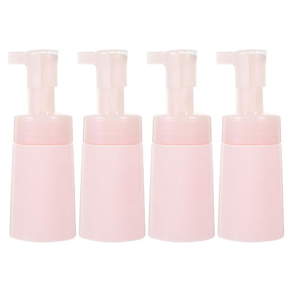 Hemoton  4 Pcs Cleansing Foam Pump Bottle Dispenser Toothpaste Collapsible Water Bottles Travel Pink